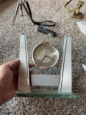 Danbury Mantel Modern Glass Clock